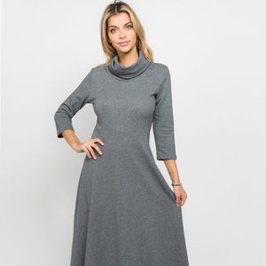 BRAND NEW, Long, Grey Turtle Neck Dress